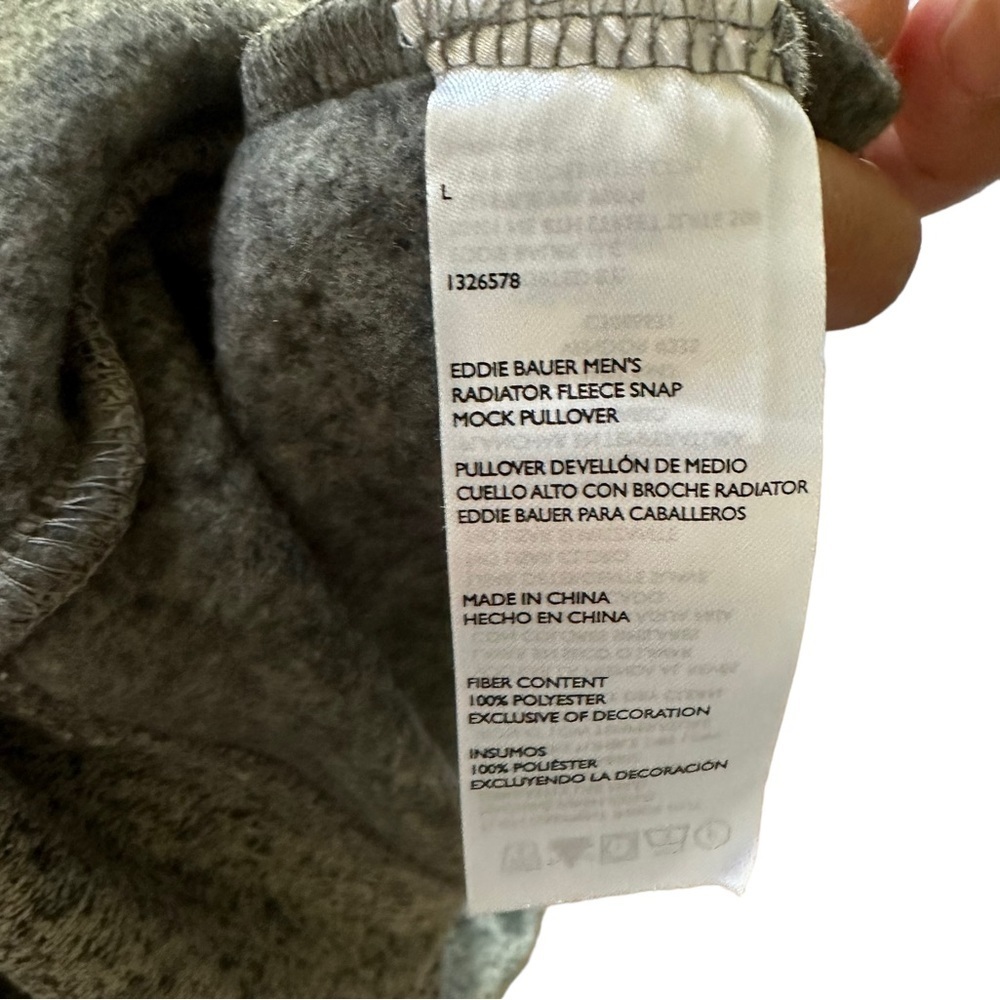 Eddie Bauer Men's Radiator Fleece Pullover 1/4 Snap Classic Fit Sweater Size: L - Picture 7 of 13